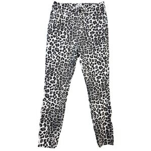 Good American Good Waist Crop Snow Leopard Pants Women 6/28 Stretch